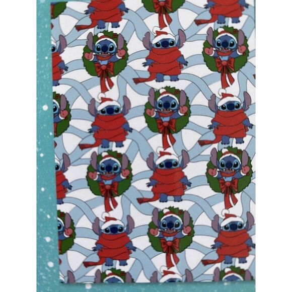 Disney Stitch Christmas Holiday Throw Blanket 50”x70” Wreath Santa Hat Scarf NEW - Picture 5 of 13